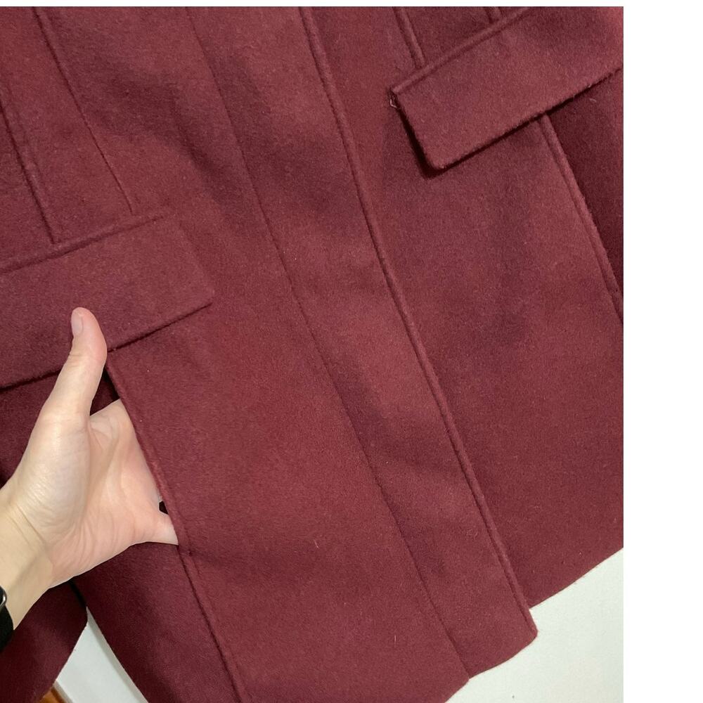 Vince Camuto Womens Full Zip Jacket Coat Dark Red Size Medium High Neck Pockets - Picture 5 of 10